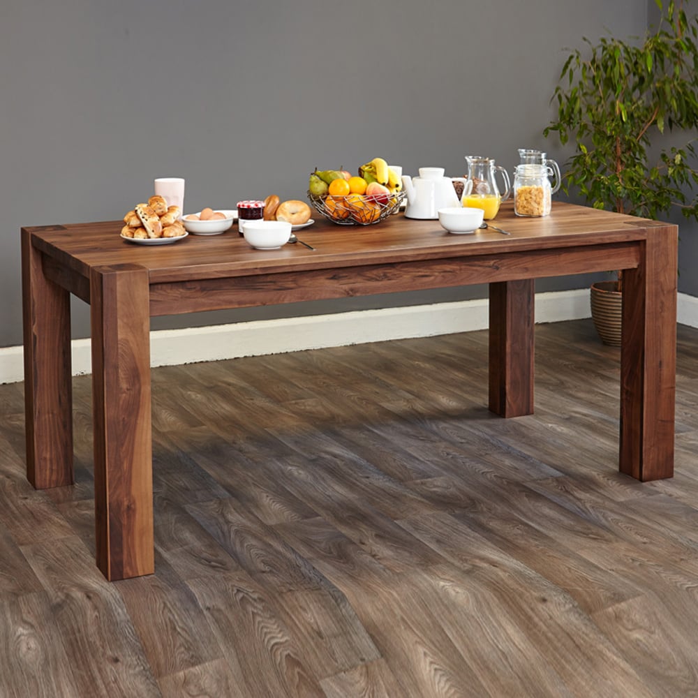 Willmar Large Wooden Rectangular Dining Table In Walnut