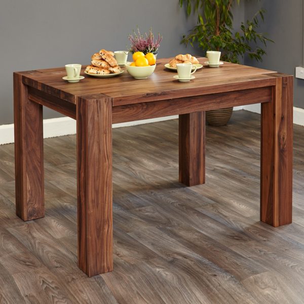 Willmar Small Wooden Rectangular Dining Table In Walnut | Bed Sava