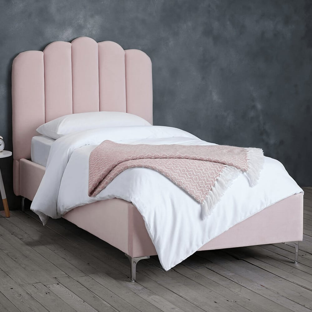 Willox Fabric Single Bed In Pink
