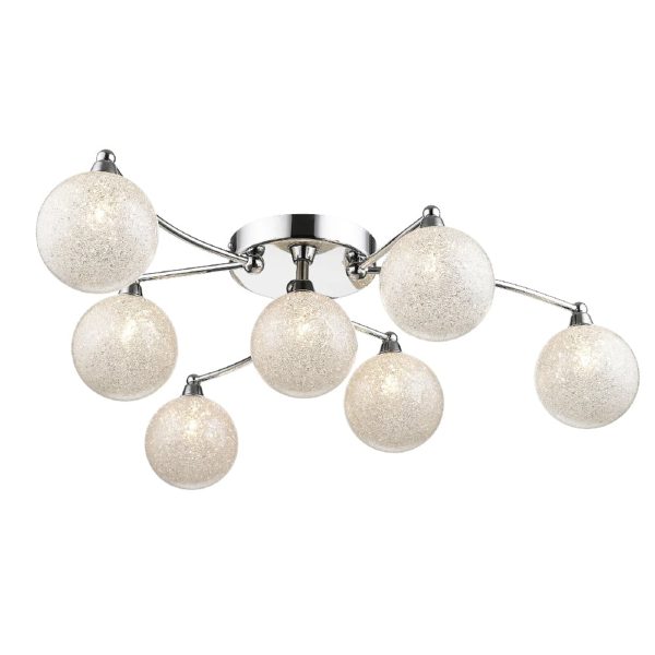 Wimbledon 2 Light Crystal Shade Flush Light In Chrome | Bed Sava