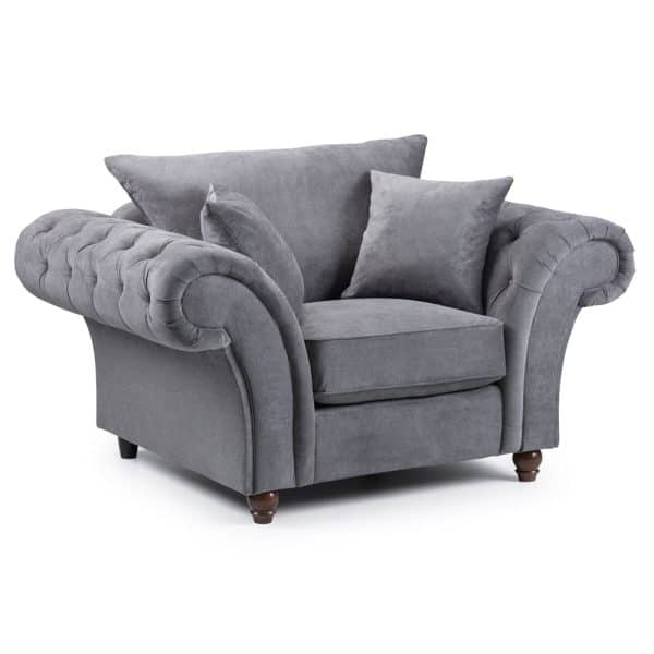 Winnsboro Fabric 1 Seater Sofa In Grey | Bed Sava