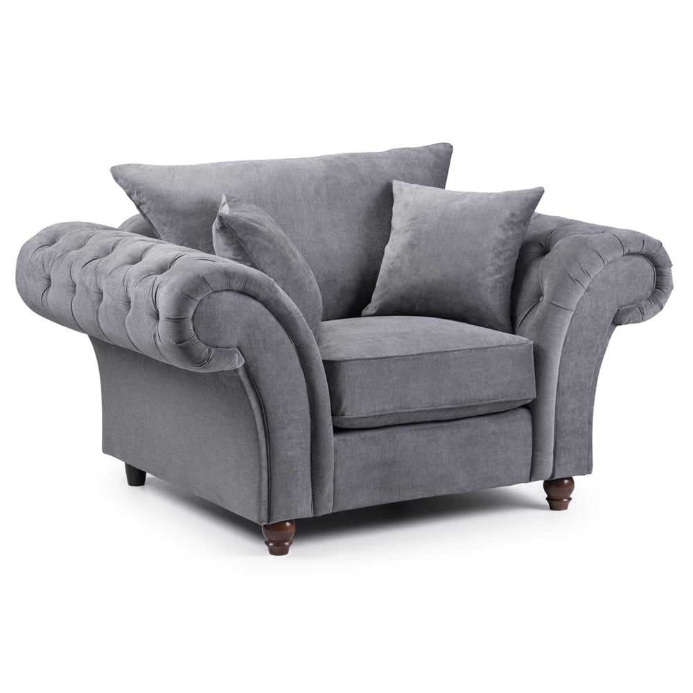 Winnsboro Fabric 1 Seater Sofa In Grey
