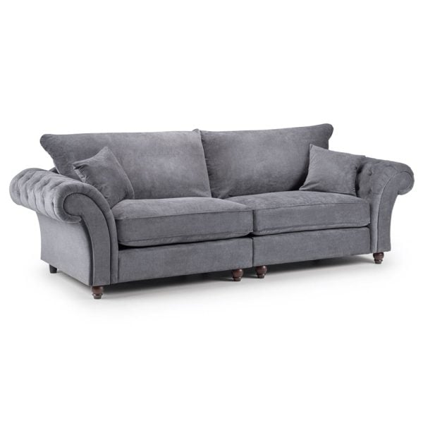 Winnsboro Fabric 4 Seater Sofa In Grey | Bed Sava