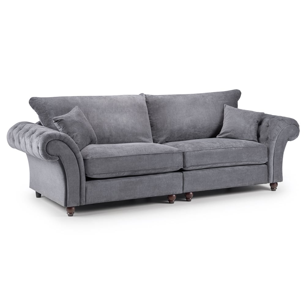 Winnsboro Fabric 4 Seater Sofa In Grey