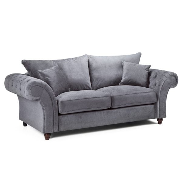 Winnsboro Fabric 3 Seater Sofa In Grey | Bed Sava
