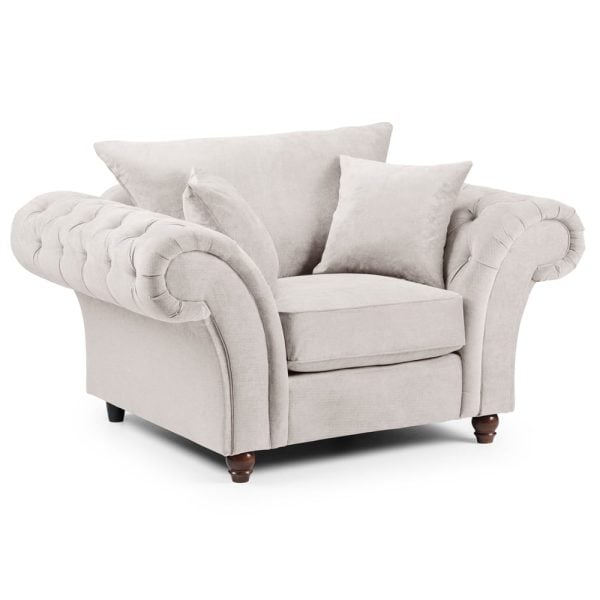 Winnsboro Fabric 1 Seater Sofa In Stone | Bed Sava