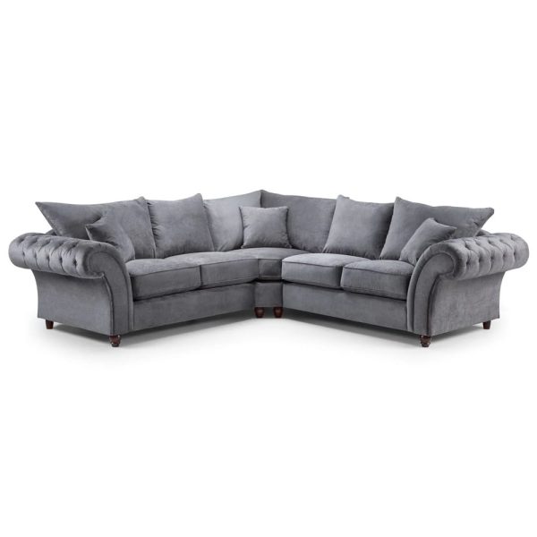 Winnsboro Fabric Corner Sofa In Grey | Bed Sava