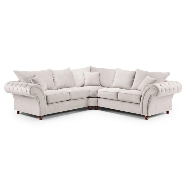 Winnsboro Fabric Corner Sofa In Stone | Bed Sava