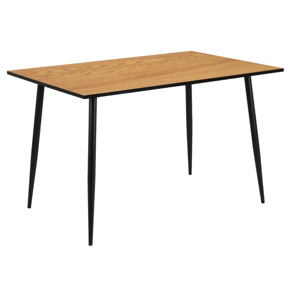 Woodburn Wooden Dining Table With Black Legs In Matt Wild Oak