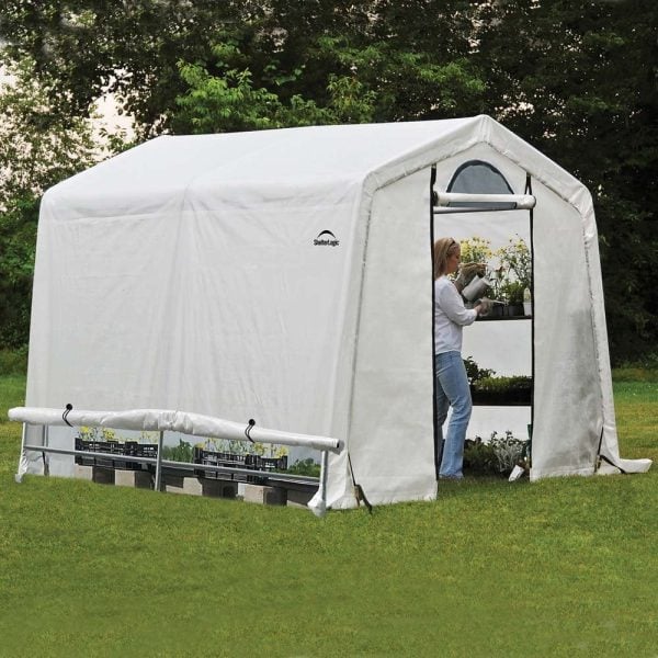 Wyck Ripstop Translucent Garden Greenhouse In White 8×8 | Bed Sava