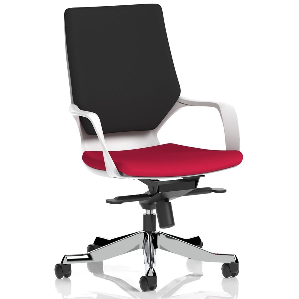 Xenia Fabric Office Chair With Arms In Bergamot Cherry And Black