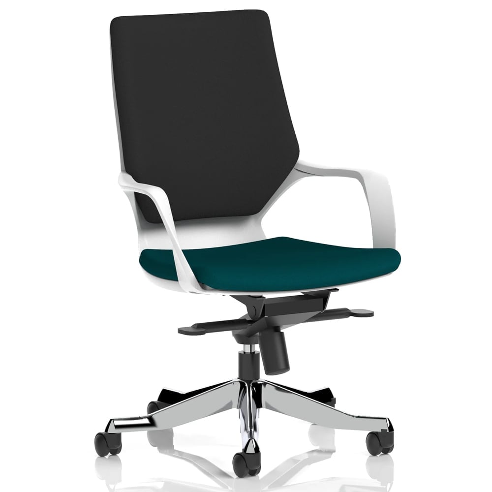 Xenia Fabric Office Chair With Arms In Maringa Teal And Black