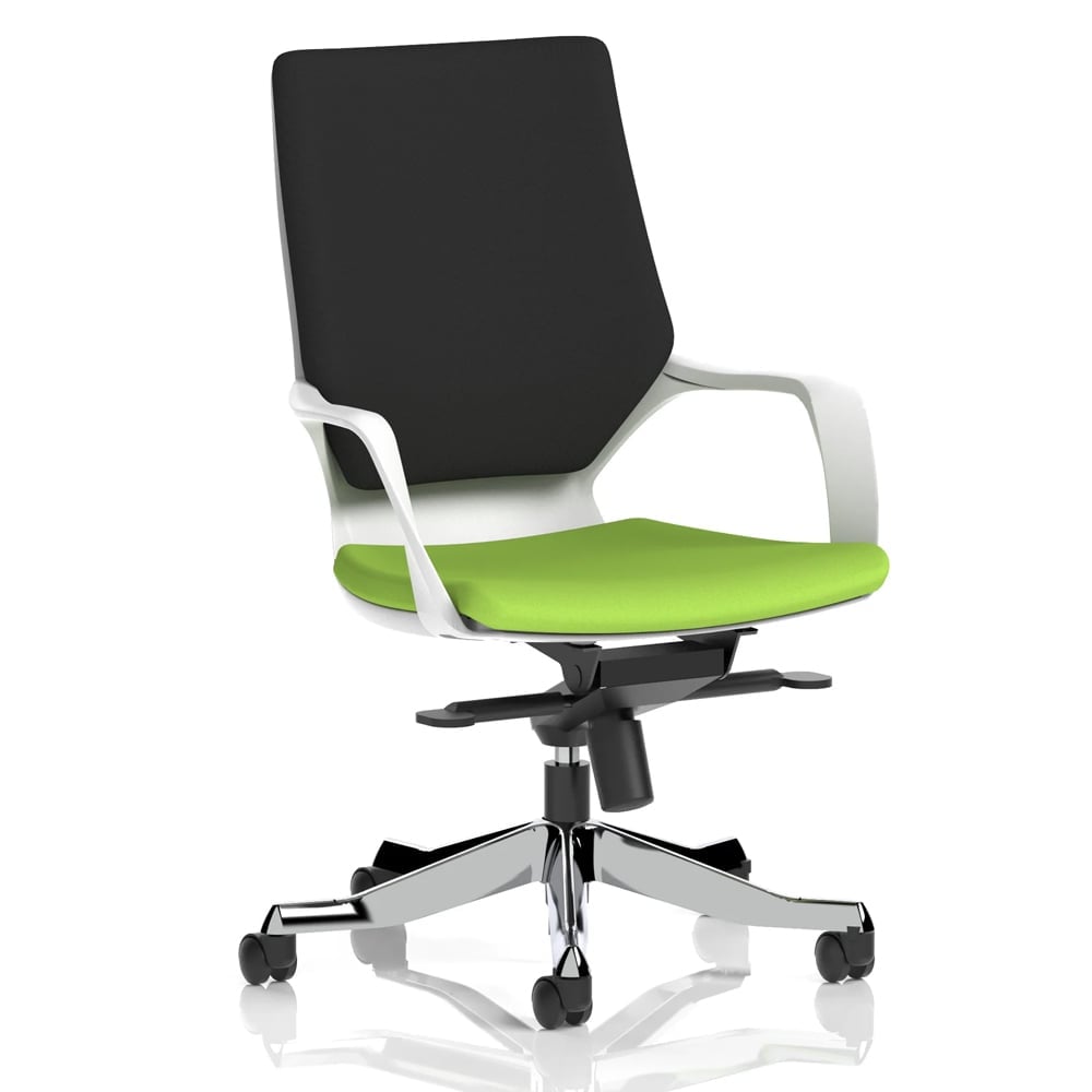 Xenia Fabric Office Chair With Arms In Myrrh Green And Black