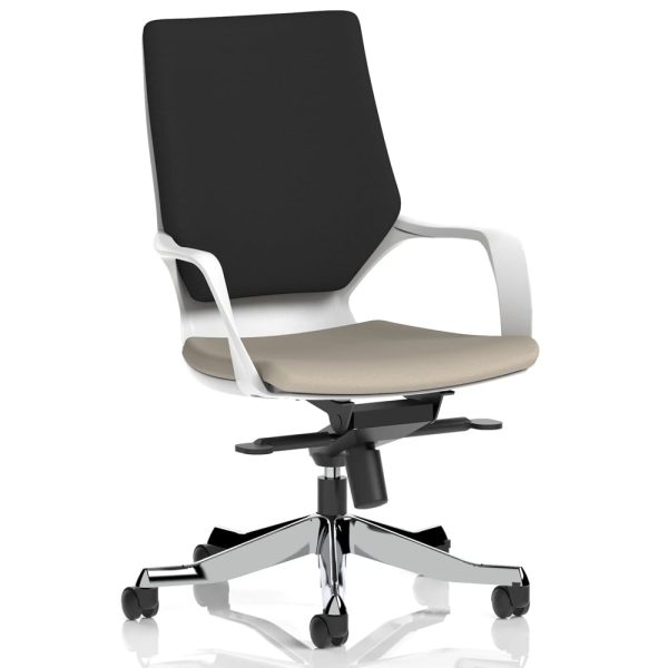 Xenia Fabric Office Chair With Arms In Quest Salt And Black | Bed Sava