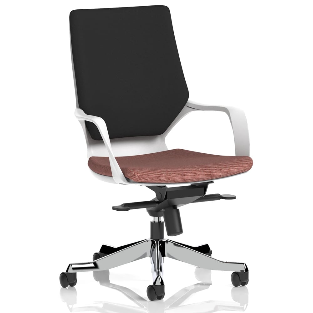 Xenia Fabric Office Chair With Arms In Rivet Forge And Black