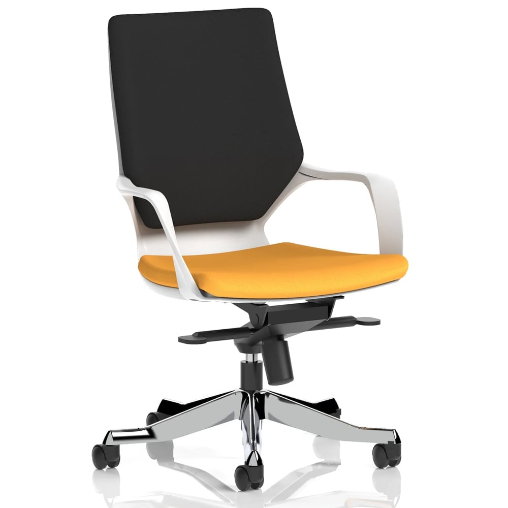 Xenia Fabric Office Chair With Arms In Senna Yellow And Black