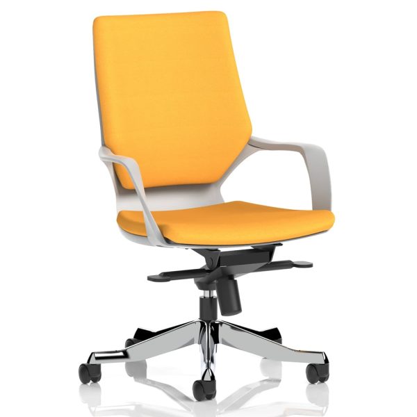Xenia Fabric Office Chair With Arms In Senna Yellow | Bed Sava