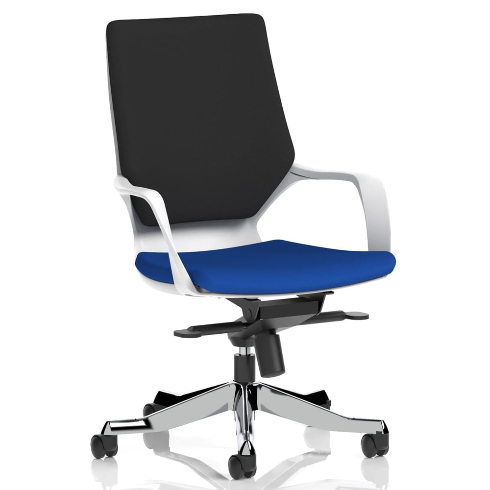 Xenia Fabric Office Chair With Arms In Stevia Blue And Black