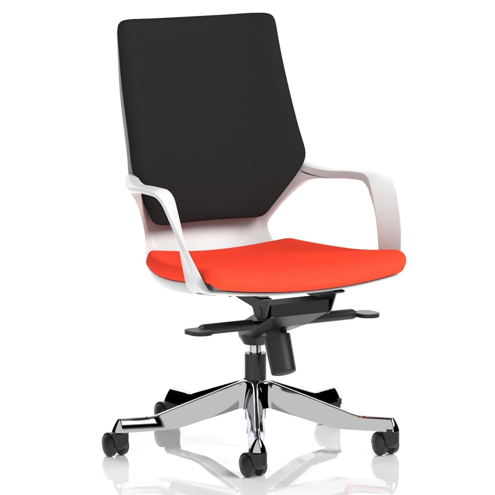 Xenia Fabric Office Chair With Arms In Tabasco Orange And Black