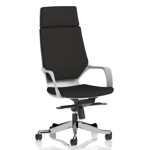 Xenia High Back Fabric Office Chair With Arms In Black | Bed Sava