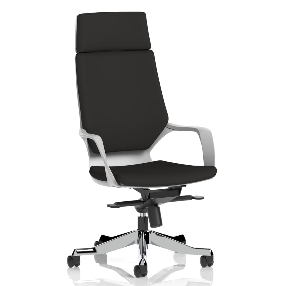 Xenia High Back Fabric Office Chair With Arms In Black