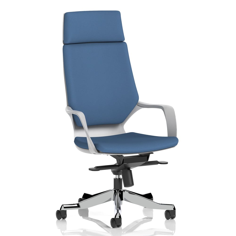 Xenia High Back Fabric Office Chair With Arms In Limpet