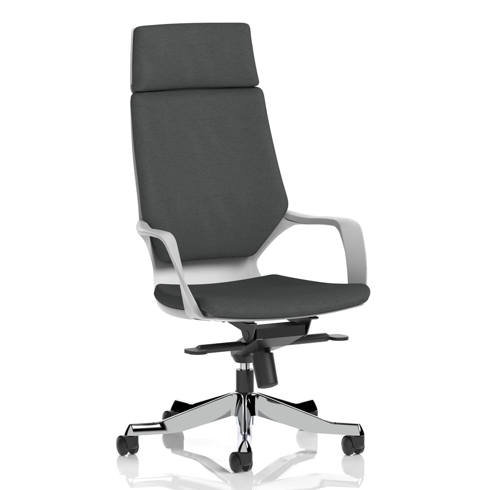 Xenia High Back Fabric Office Chair With Arms In Quest Mussel
