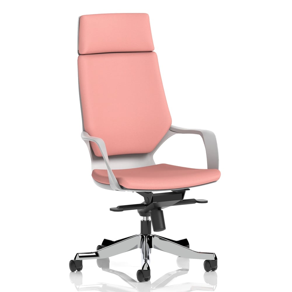 Xenia High Back Fabric Office Chair With Arms In Shrimp
