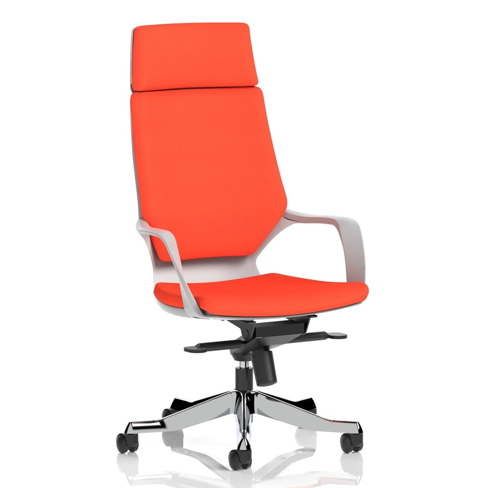 Xenia High Back Fabric Office Chair With Arms In Tabasco Orange