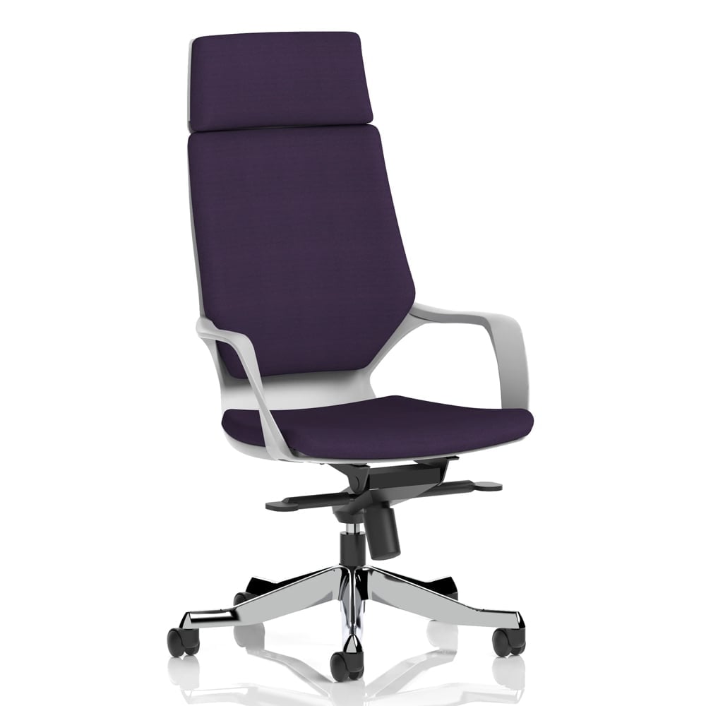 Xenia High Back Fabric Office Chair With Arms In Tansy Purple