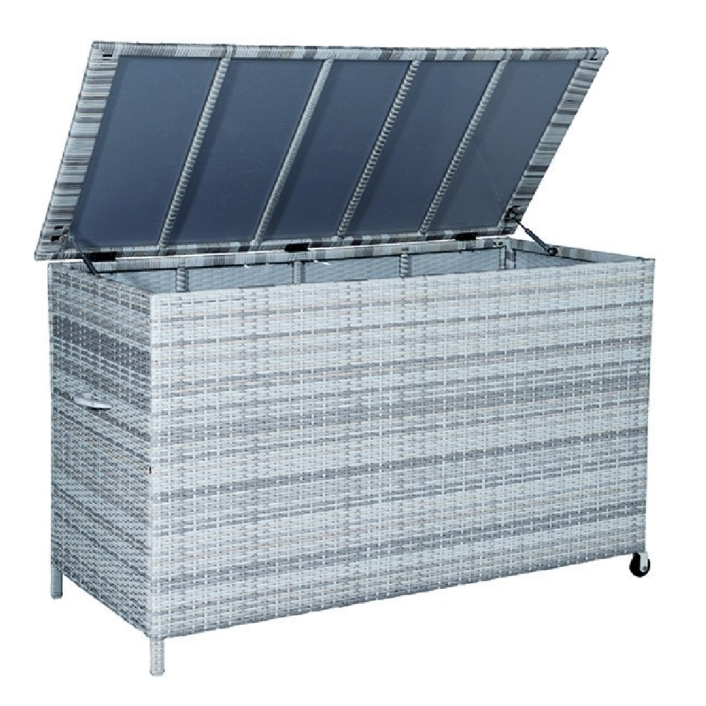 Yael Rattan Garden Storage Box In Cloudy Grey