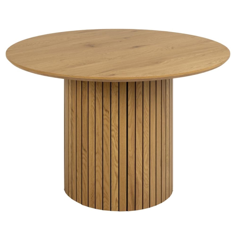 Yucaipa Wooden Round Dining Table In Matt Wild Oak
