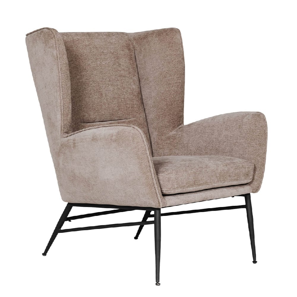 Zanesville Fabric Accent Bedroom Chair With Black Legs In Mink
