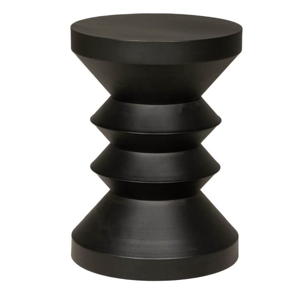 Zanesville Metal Lamp Table Round In Black | Bed Sava