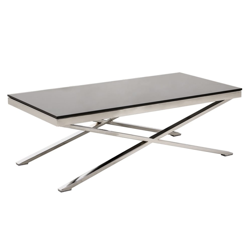 Zanita Black Glass Top Coffee Table With Chrome Frame