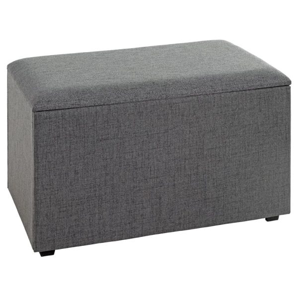 Zapopan Large Textile Fabric Storage Ottoman In Anthracite | Bed Sava