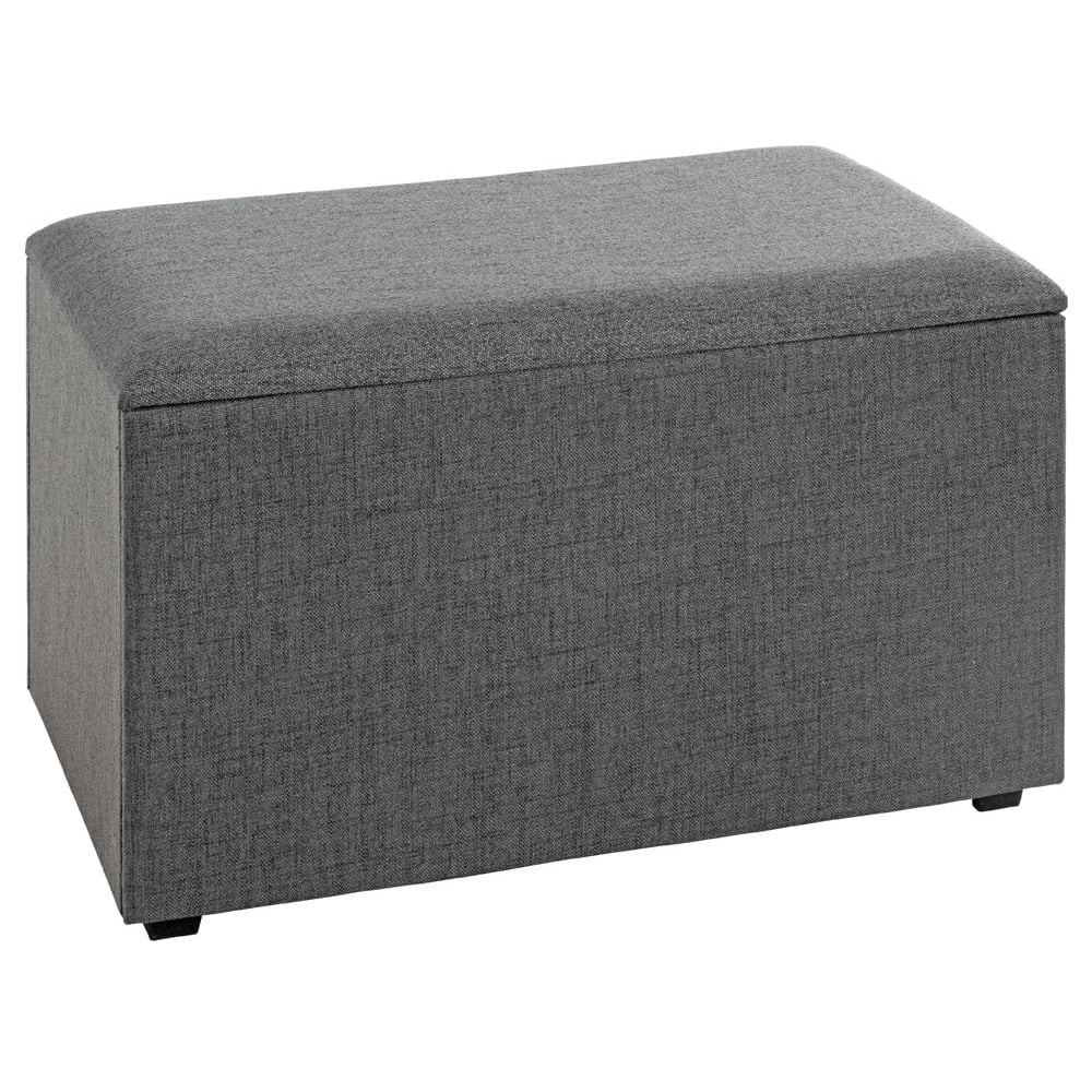 Zapopan Large Textile Fabric Storage Ottoman In Anthracite
