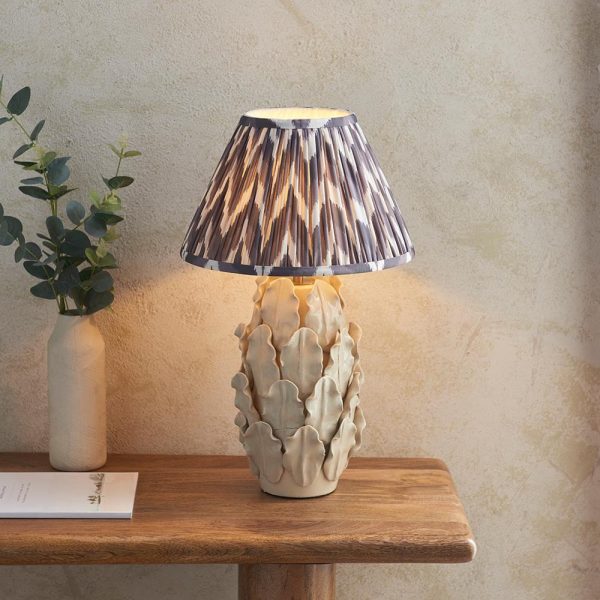 Zapopan Pearl Grey 30cm Shade Small Ceramic Table Lamp In Ivory | Bed Sava