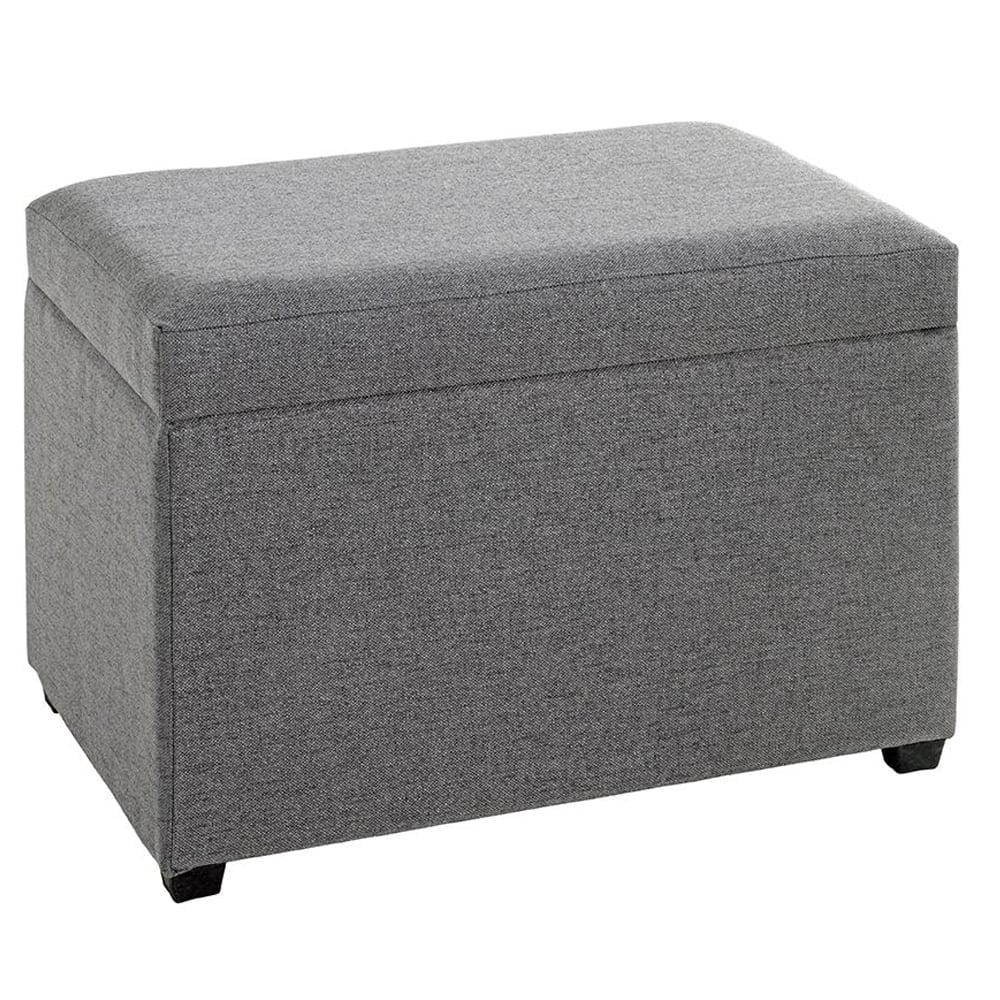 Zapopan Small Textile Fabric Storage Ottoman In Anthracite
