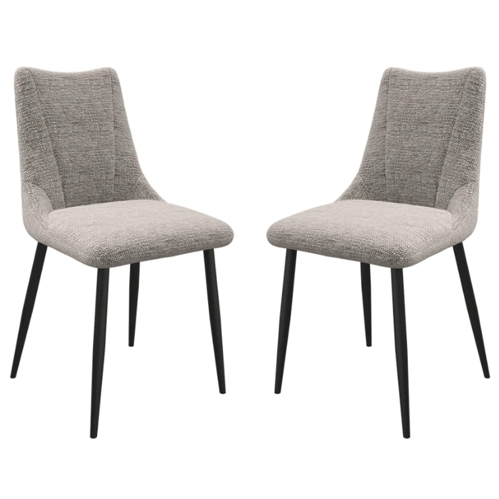 Zaria Light Grey Fabric Dining Chairs In Pair