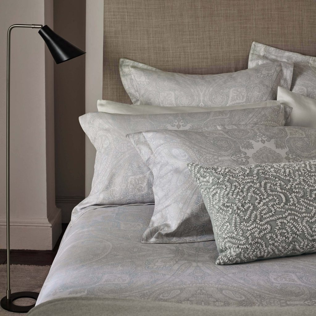 Zoffany Elswick Paisley Double Duvet Cover, Quartz Grey