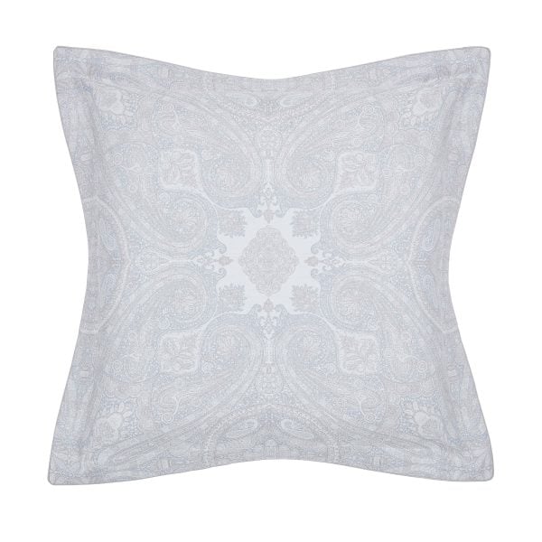 Zoffany Elswick Paisley Square Oxford Pillowcase Quartz Grey | Bed Sava