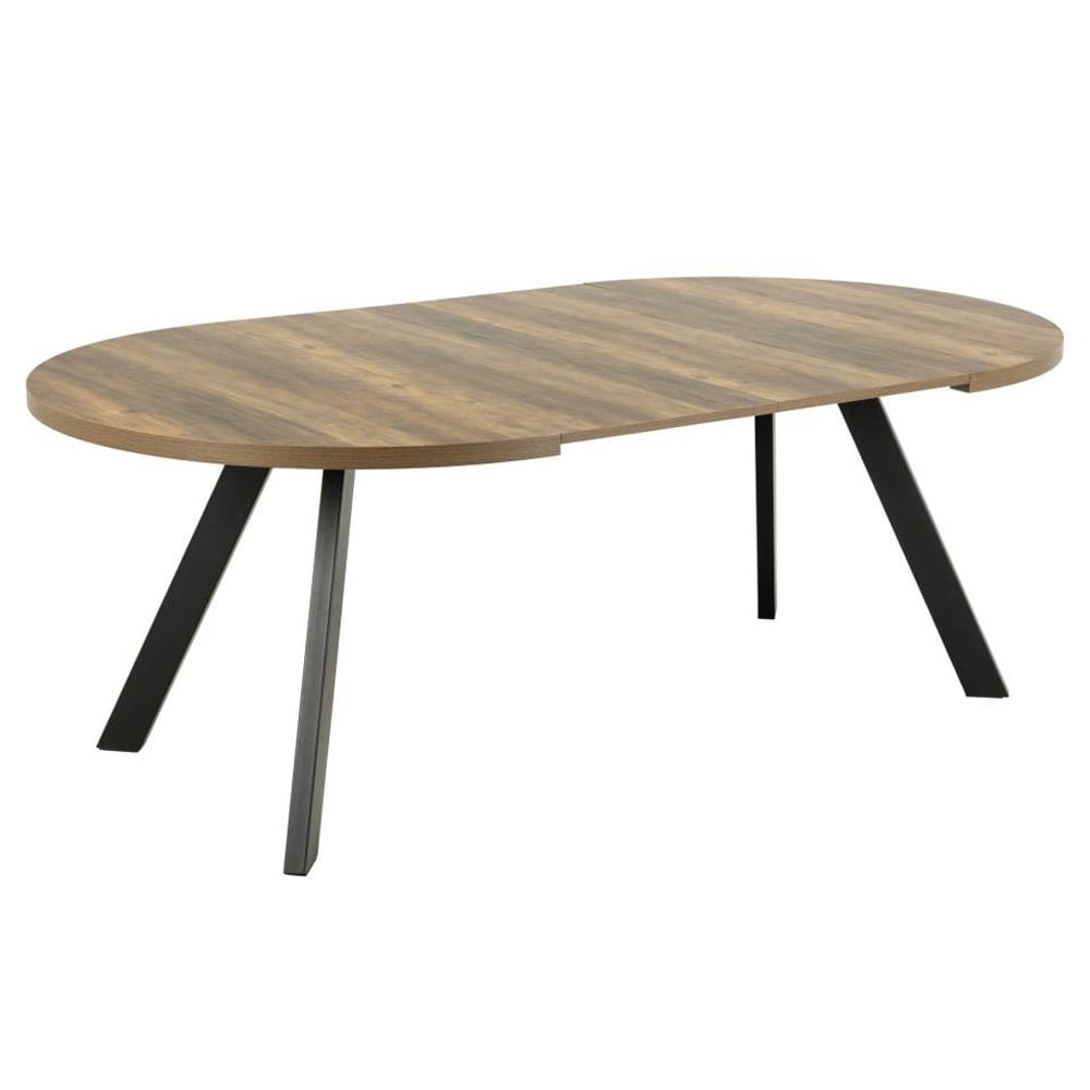 Zurich Wooden Extending Dining Table With Metal Legs In Oak | Bed Sava