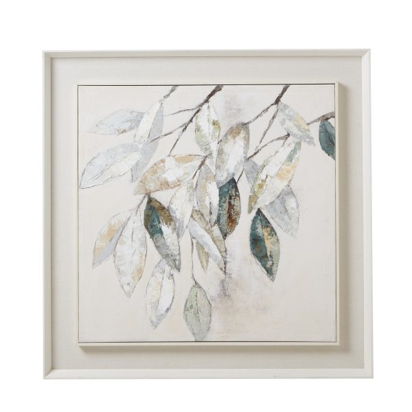 Dolce Mottle Leaf Framed Painting On Canvas | Bed Sava
