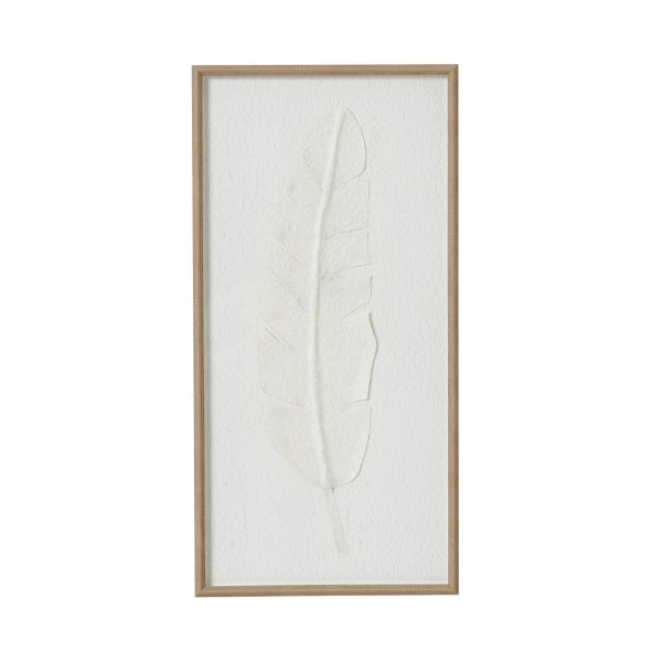 Large Quill White Feather Art Mounted In Beaded Frame | Bed Sava