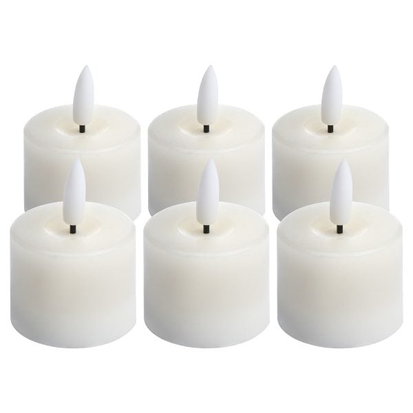 Luxe Collection Set Of 6 Natural Glow Led Tealight Candles | Bed Sava