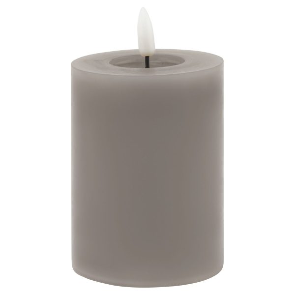 Luxe Collection Melt Effect 3×4 Grey LED Wax Candle | Bed Sava