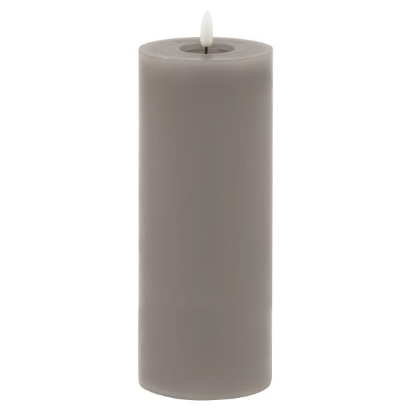 Luxe Collection Melt Effect 35×9 Grey LED Wax Candle | Bed Sava