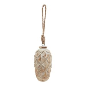 Antique White Wash Pine Cone Bauble | Bed Sava