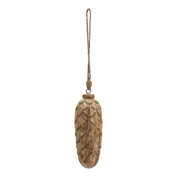 Natural Large Wooden Pine Cone Bauble | Bed Sava